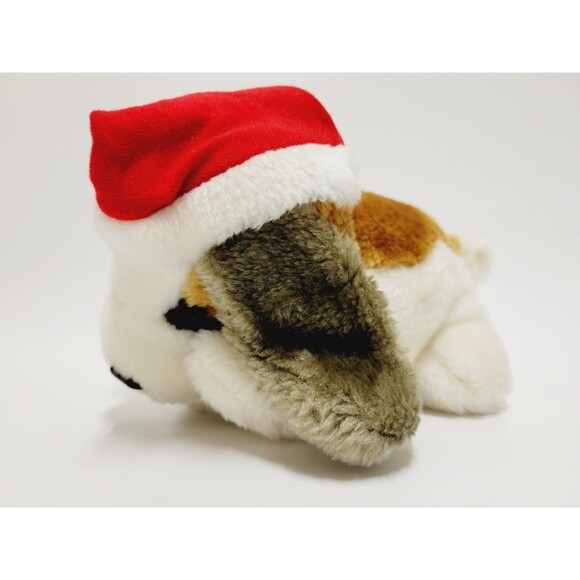 Saint Bernard Puppy Dog Plush Red Santa Hat Vtg Stuffed Animal Toy 10" Taiwan - Picture 3 of 10